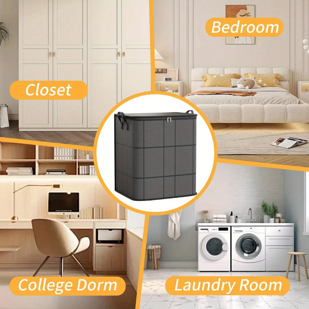 3-Pack Large Clothing Storage Bags - Thickened Foldable Wardrobe Organizer Bags with Reinforced Handles And Zipper Closure, Space-Saving Storage Bags for Clothes And Bedding, Suitable for Wardrobes, Under Beds, Moving, Home Organization, Design